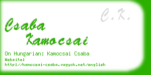 csaba kamocsai business card